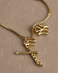 Luv Aj MLB Layered Nameplate Charm Necklace in Gold View 3