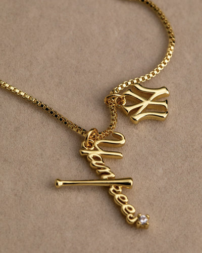 Luv Aj MLB Layered Nameplate Charm Necklace in Gold