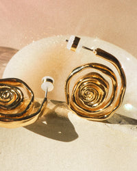 Rosette Coil Earrings- Gold View 3