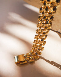Celine Chain Link Bracelet- Gold View 4