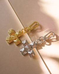 Molten Cross Key Chain- Gold view 2