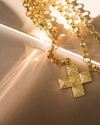Molten Cross Pendant Necklace- Silver View 3