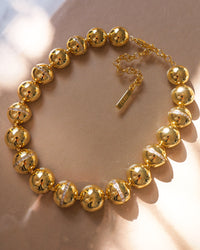 Oversized Ball Chain Necklace- Gold View 3