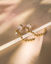 Ball Chain Drop Earring Set- Gold View 3