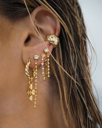 Molten Cross Twisted Hoops- Silver View 5