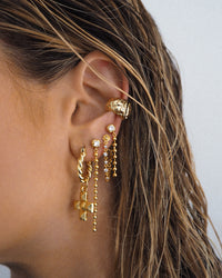 Molten Cross Twisted Hoops- Gold View 4