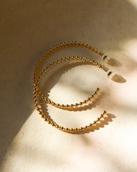 Pave Ball Chain Hoops- Gold View 5