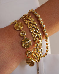 Pave Ball Chain Bracelet- Gold view 2