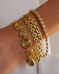 Pave Ball Chain Bracelet- Gold View 2