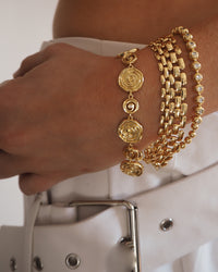 Pave Ball Chain Bracelet- Gold View 4