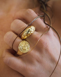 Molten Signet Ring- Gold view 2