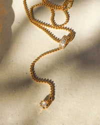 Ball Chain Lariat- Gold View 3