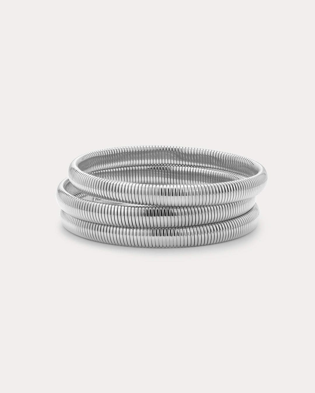 Mini Flex Snake Chain Bracelet- Set of 3 (7mm wide)- Silver | Luv Aj