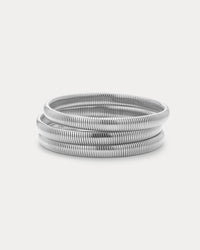 Mini Flex Snake Chain Bracelet- Set of 3 (7mm wide)- Silver