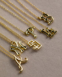Luv Aj MLB Logo Charm Necklaces in Gold View 9