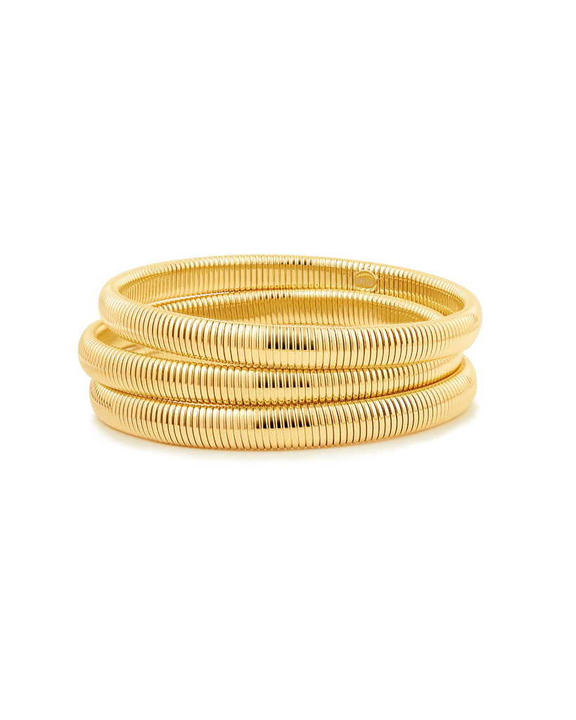 Shop the Halcyon Days Skinny Plain Pave Button Bangle at Weston Table