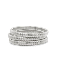 Mini Flex Snake Chain Bracelet- Set of 3 (7mm wide)- Silver View 1