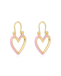 Mini Heartbreaker Hoops- Baby Pink- Gold