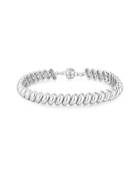 Ridged Marbella Bracelet- Silver
