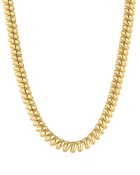 Ridged Marbella Necklace- Gold View 1