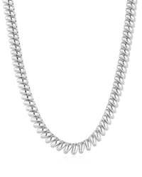 Ridged Marbella Necklace- Silver