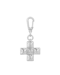Molten Cross Key Chain- Silver View 1