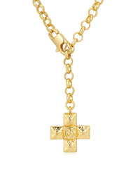 Molten Cross Pendant Necklace- Gold