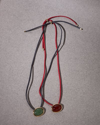 Sunset Stone Cord Necklace- Red view 2
