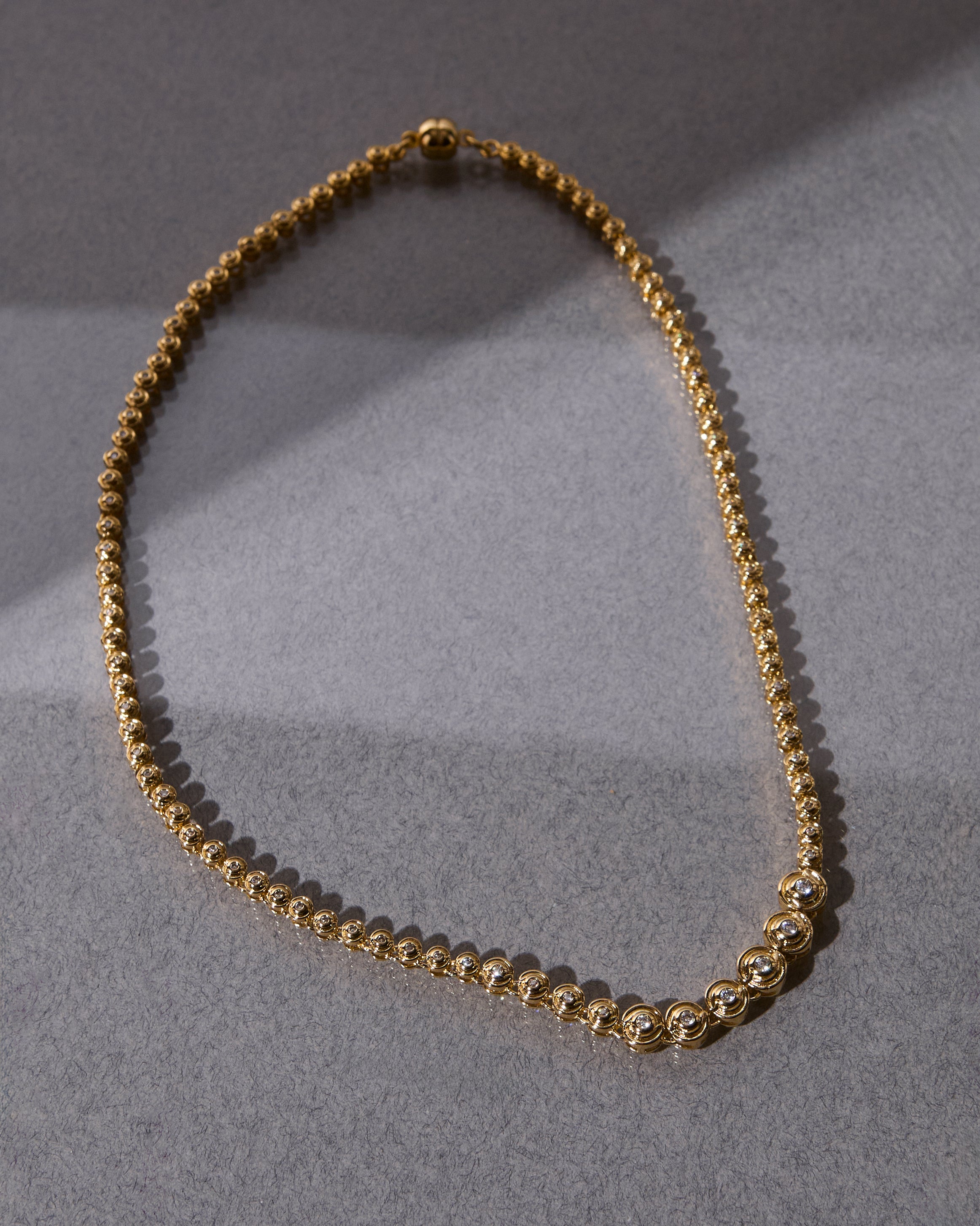 Wave Bezel Tennis Necklace | Luv Aj