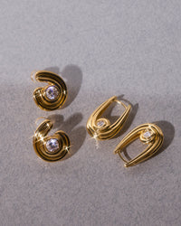 Wave Bezel Hoops view 2