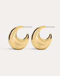 The Mercury Disc Hoops in Gold View 1