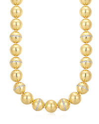 Oversized Ball Chain Necklace- Gold View 1
