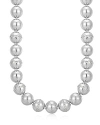 Oversized Ball Chain Necklace- Silver View 1