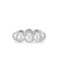 Oversized Ball Chain Ring- Silver View 1