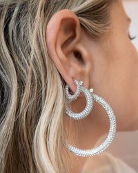 Pave Baby Amalfi Hoops- Silver View 4