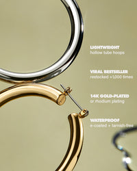 Amalfi Tube Hoops- Silver View 4