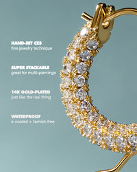 Pave Amalfi Huggies- Gold (Ships Late October) View 5