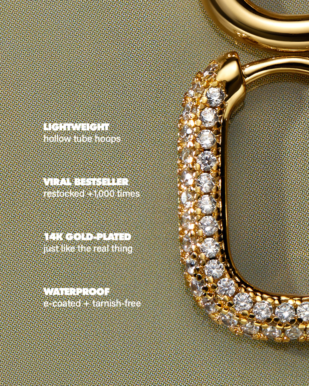 Pave Chain Link Huggies- Silver (Ships Early October) | Luv Aj