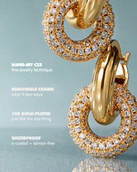 Pave Interlock Hoops- Silver View 5