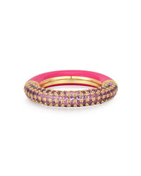 Pave Amalfi Ring- Pink- Gold View 1