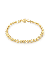 Pave Ball Chain Bracelet- Gold View 1