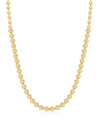 Pave Ball Chain Necklace- Gold View 1
