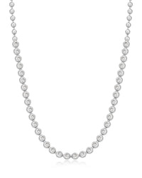 Pave Ball Chain Necklace- Silver View 1