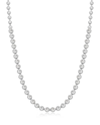 Pave Ball Chain Necklace- Silver View 1