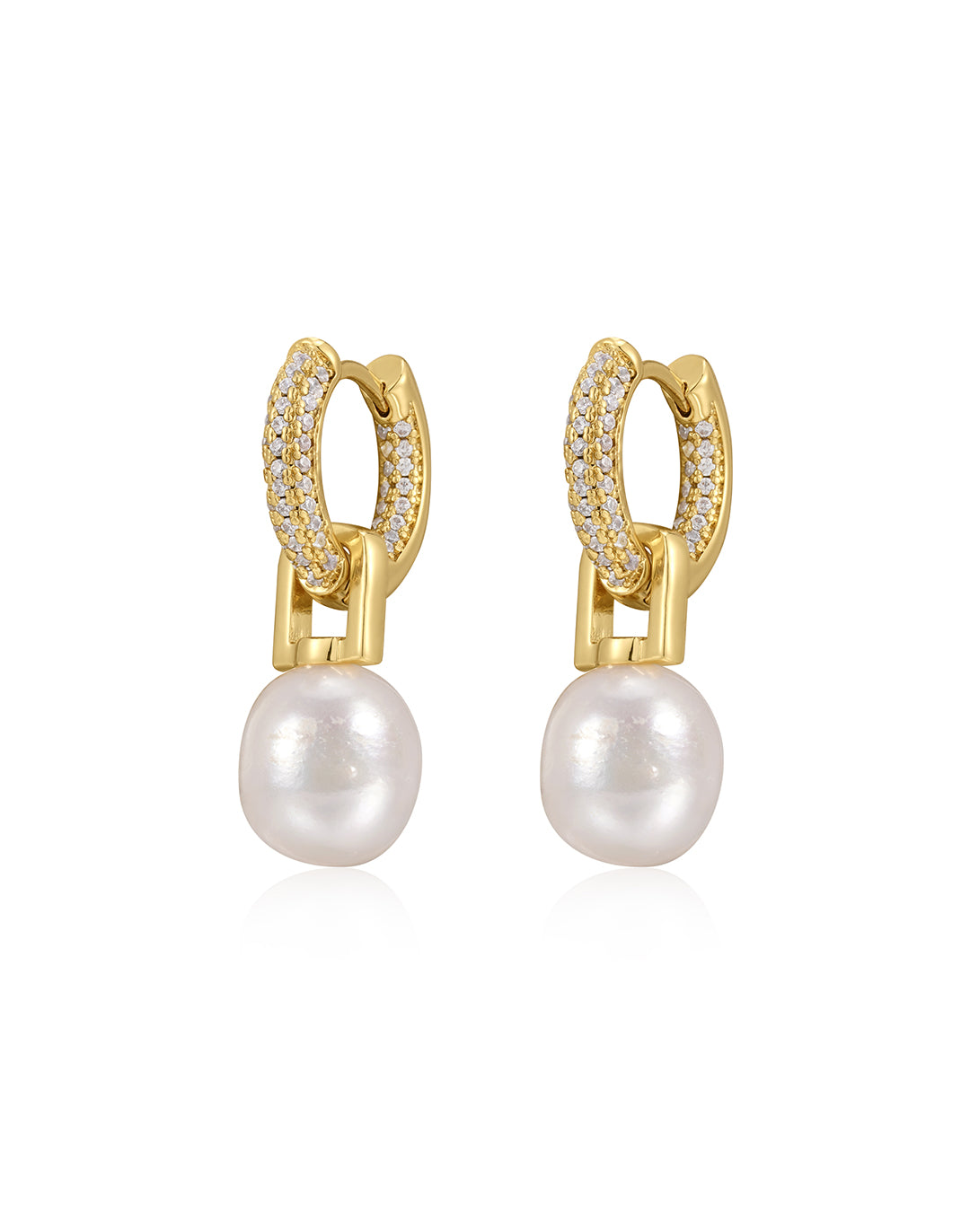 The Pave Pearl Amalfi Huggies | Luv Aj The Pave Pearl Amalfi Huggies | Luv Aj