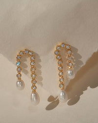 The Pave Pearl U Studs view 2