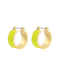 Positano Hoops- Neon Yellow- Gold View 1