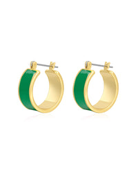 Positano Hoops- Emerald Green- Gold View 1