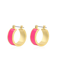 Positano Hoops- Hot Pink- Gold View 1