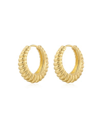 Ridged Marbella Hoops- Gold (Ships Mid March) View 1